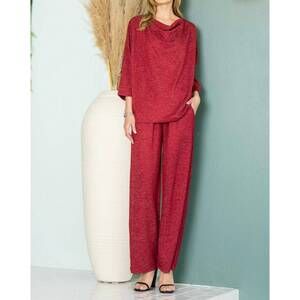 NEW JOH kimberly sparkling stretch knit top in wine